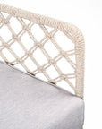 26" Gray Metal Outdoor Dining Chair with Gray Cushion