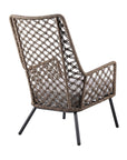 26" Gray Metal Outdoor Arm Chair with Gray Cushion