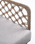 26" Gray Metal Outdoor Arm Chair with Gray Cushion