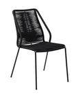 Set of Two 22" Black Metal Outdoor Dining Chair