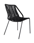 Set of Two 22" Black Metal Outdoor Dining Chair