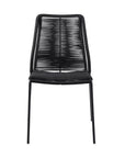 Set of Two 22" Black Metal Outdoor Dining Chair