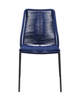 Set of Two 22" Blue Metal Outdoor Dining Chair