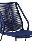 Set of Two 22" Blue Metal Outdoor Dining Chair