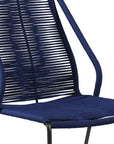 Set of Two 22" Blue Metal Outdoor Dining Chair