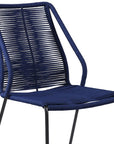 Set of Two 22" Blue Metal Outdoor Dining Chair