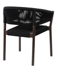 Set of Two 26" Black Solid Wood Outdoor Dining Chair