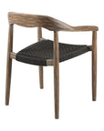 Set of Two 22" Black and Natural Wood Solid Wood Outdoor Dining Chairs