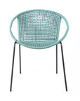 Set of Two 25" Green Metal Outdoor Dining Chair