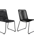 Set of Two 23" Black Metal Outdoor Dining Chair
