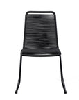Set of Two 23" Black Metal Outdoor Dining Chair