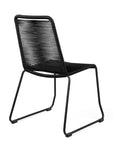 Set of Two 23" Black Metal Outdoor Dining Chair
