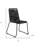 Set of Two 23" Black Metal Outdoor Dining Chair