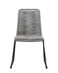 Set of Two 23" Gray Metal Outdoor Dining Chair