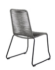 Set of Two 23" Gray Metal Outdoor Dining Chair