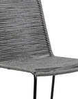 Set of Two 23" Gray Metal Outdoor Dining Chair