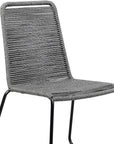 Set of Two 23" Gray Metal Outdoor Dining Chair