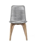 Set of Two 18" Gray Solid Wood Outdoor Dining Chair