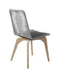 Set of Two 18" Gray Solid Wood Outdoor Dining Chair