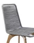Set of Two 18" Gray Solid Wood Outdoor Dining Chair