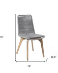 Set of Two 18" Gray Solid Wood Outdoor Dining Chair