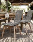 Set of Two 18" Gray Solid Wood Outdoor Dining Chair