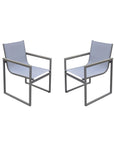 Set of Two 22" Light Gray Metal Outdoor Dining Chair