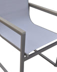 Set of Two 22" Light Gray Metal Outdoor Dining Chair