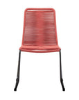 Set of Two 23" Red Metal Outdoor Dining Chair