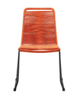 Set of Two 23" Tangerine Metal Outdoor Dining Chair