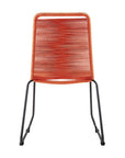 Set of Two 23" Tangerine Metal Outdoor Dining Chair
