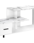 47" White Cabinet Enclosed Storage TV Stand