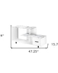 47" White Cabinet Enclosed Storage TV Stand