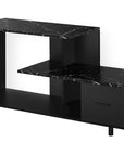 47" Black Cabinet Enclosed Storage TV Stand