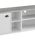 47" Gray And White Wood Enclosed and Open Storage TV Stand