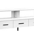 49" White Cabinet Enclosed Storage TV Stand