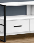 49" White Cabinet Enclosed Storage TV Stand