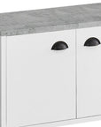 60" White Cabinet Enclosed Storage TV Stand
