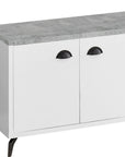 60" White Cabinet Enclosed Storage TV Stand