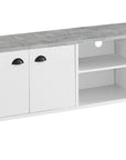 60" White Cabinet Enclosed Storage TV Stand