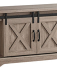 59" Deep Taupe Cabinet Enclosed Storage TV Stand