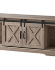 59" Deep Taupe Cabinet Enclosed Storage TV Stand