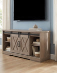 59" Deep Taupe Cabinet Enclosed Storage TV Stand