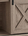 59" Deep Taupe Cabinet Enclosed Storage TV Stand