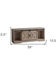 59" Deep Taupe Cabinet Enclosed Storage TV Stand