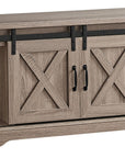 59" Deep Taupe Cabinet Enclosed Storage TV Stand