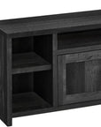 59" Black Cabinet Enclosed Storage TV Stand