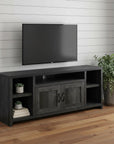 59" Black Cabinet Enclosed Storage TV Stand