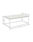 48" Chrome And White Oak Manufactured Wood And Metal Rectangular Coffee Table