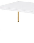 48" White and Gold Wood And Metal Coffee Table